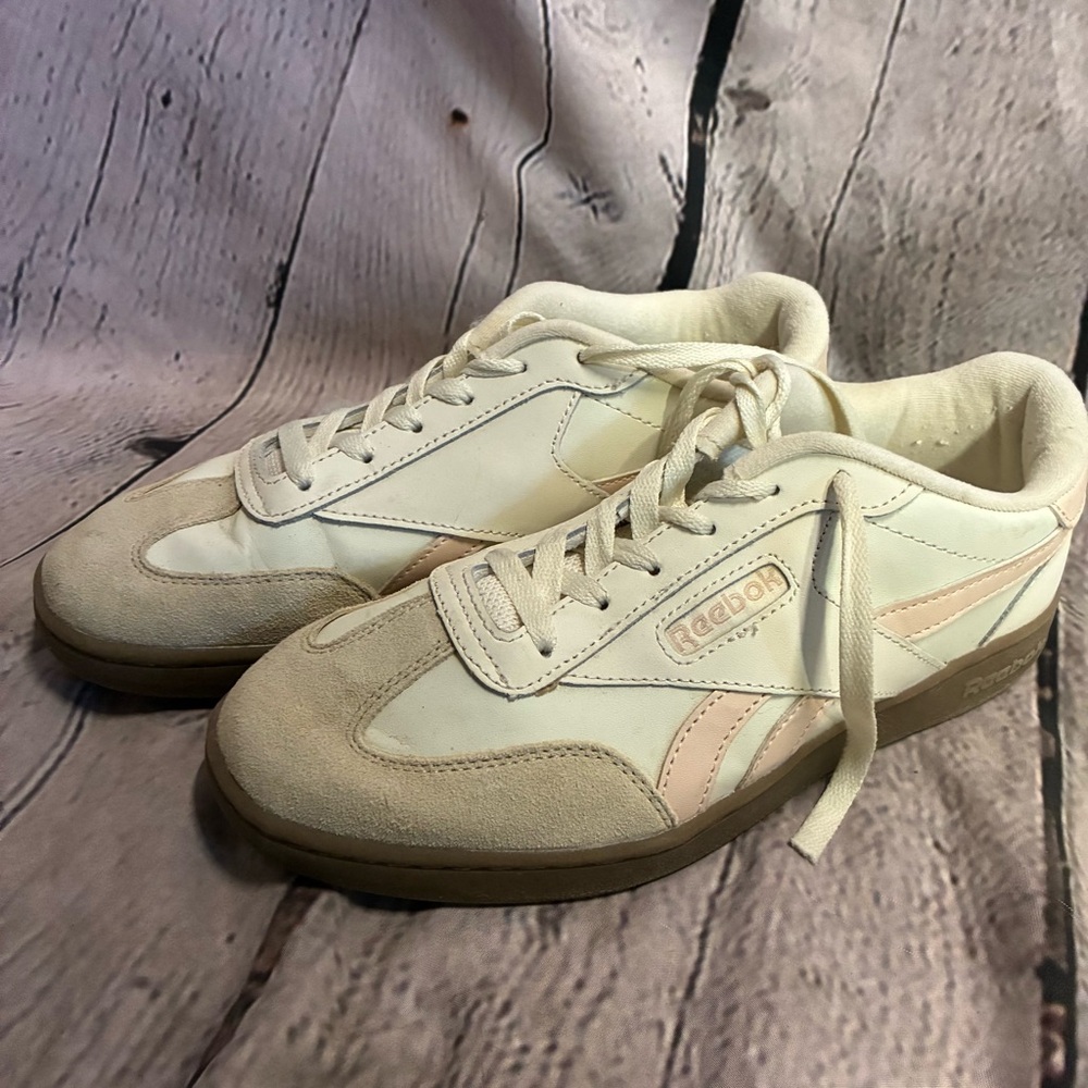 Reebok Forte Lounger Vintage Chalk Blush‎ Womens Shoes Samba Style Sneakers 8.5